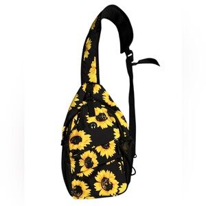 NEW Sunflower Print Sling Backpack
B